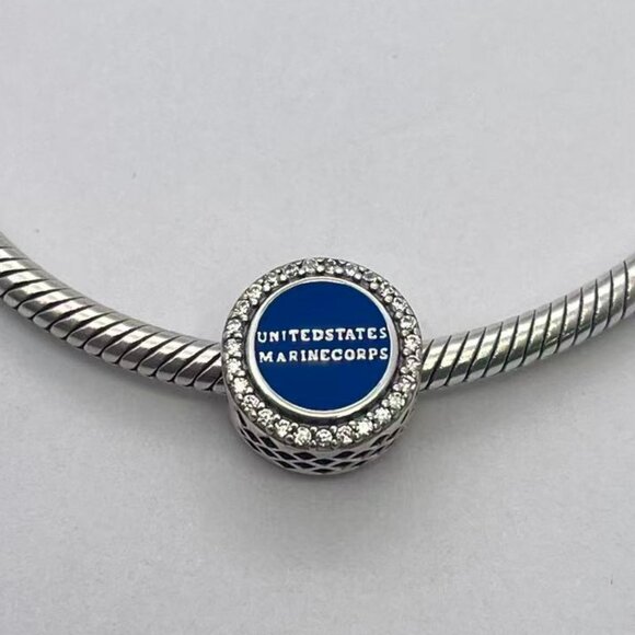 Pandora USMC Marine Corps Exclusive Pandora Dangle Bead Charm - Picture 2 of 3